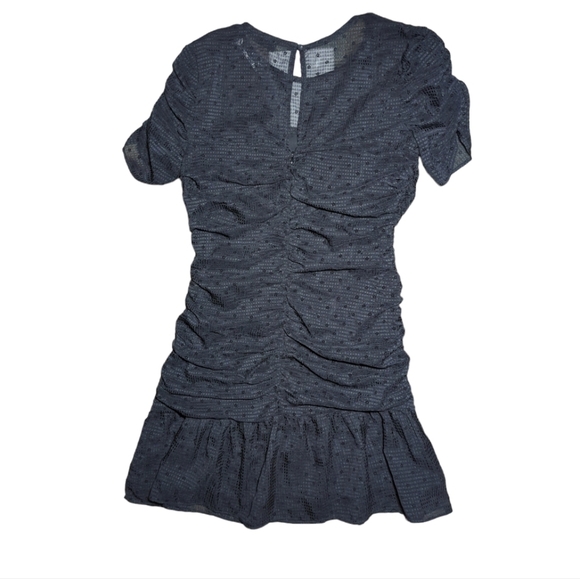 NWT Storia Black Gathered Ruched Sheer Dress Size S - Picture 5 of 5
